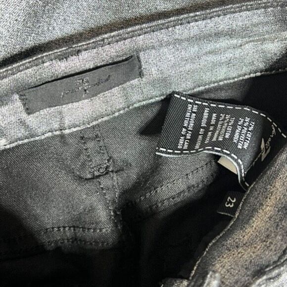 7 For All Mankind High Waist Silver Metallic Polished Cotton Skinny Jeans Size 2 - Picture 4 of 4